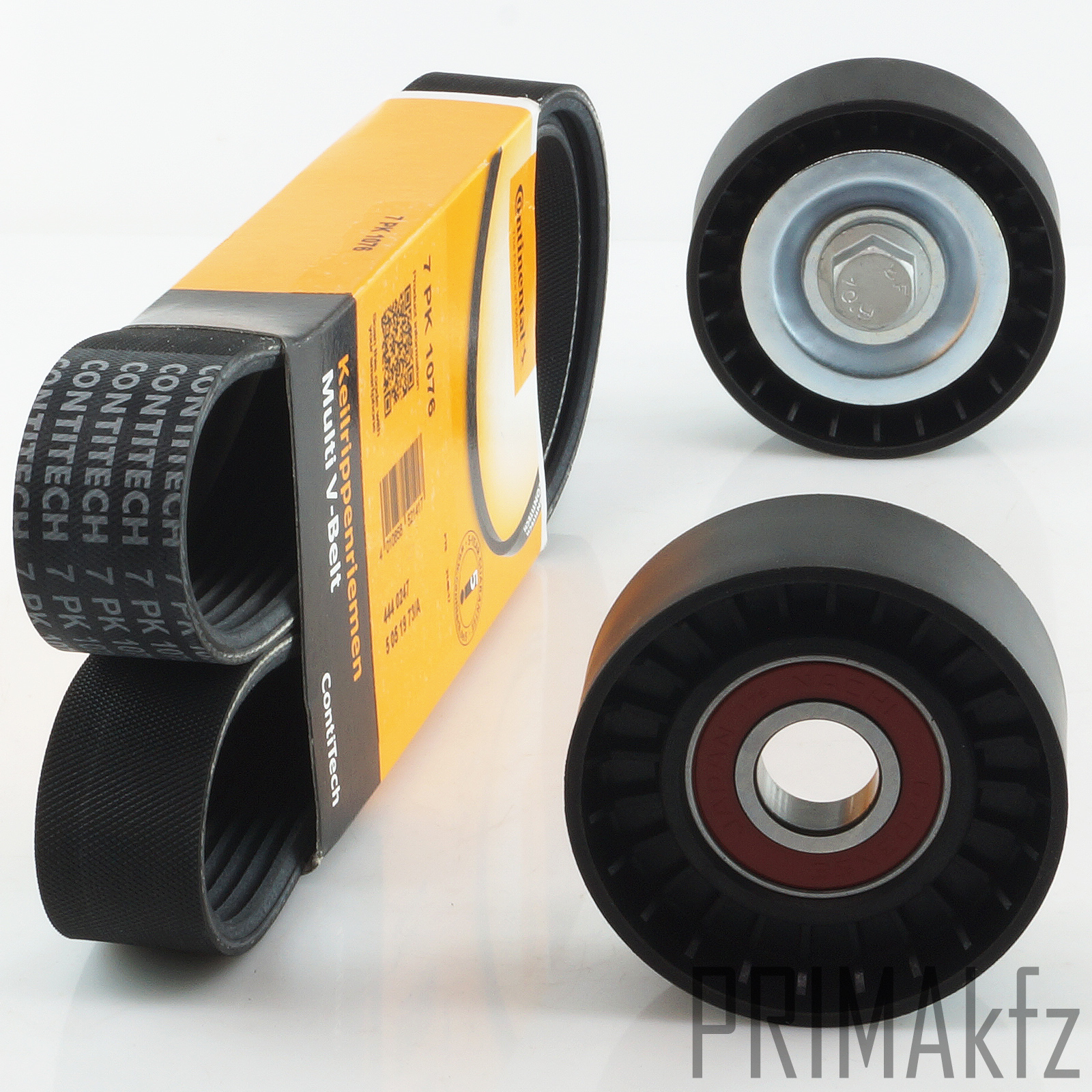 CONTI 7PK1076 Keilrippenriemen + Spannrolle Fiat Ducato 2.3 JTD 110 120 ...